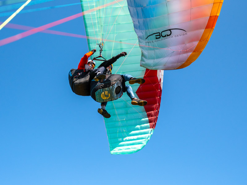 Gleitschirm Tandemfliegen Paragliding Paarflug in Bayern am Chiemsee