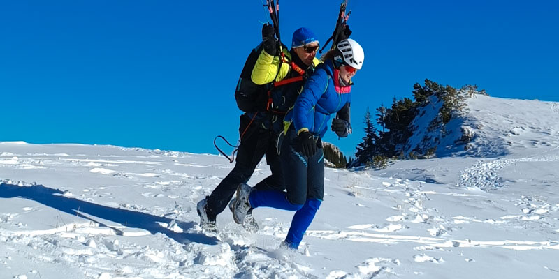 Paragliding, Winter, Tandemflug, Kaiserwinkl