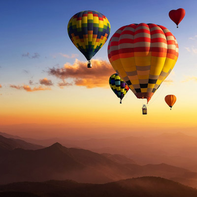 Ballonfahren, Sonnenuntergang, Chiemsee, Chiemgau